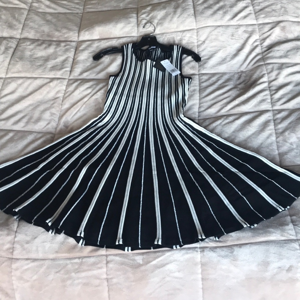 Bebe sleeveless stripe sweater dress